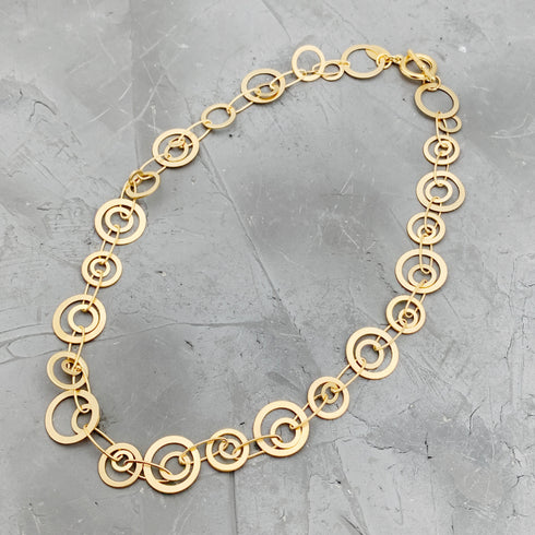 VIDA GOLD| שרשרת חישוקים קצרה בציפוי זהב